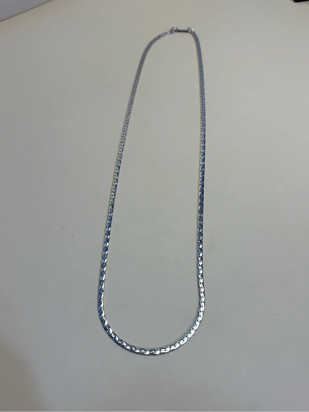 Emmons Silver-Tone Unique Herringbone Chain Necklace 23”